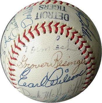1968 Detroit Tigers BaseBall Signed By The Whole Team.